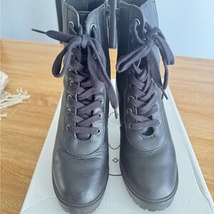 Steve Madden Black Lace-Up Boots